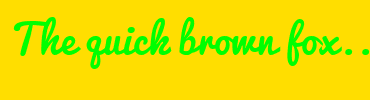 Image with Font Color 00FF00 and Background Color FFDE00